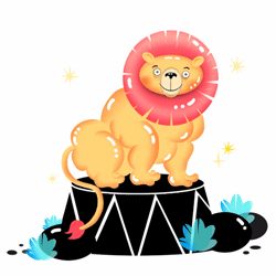 Gif animé lion de cirque